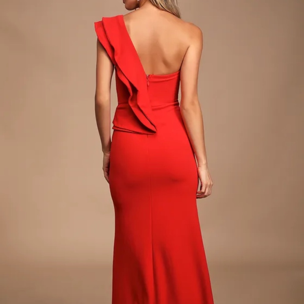 Lulus Ruffle One Shoulder Formal Dress - Picture 2 of 4